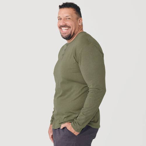 Long Sleeve Henley | Military Green