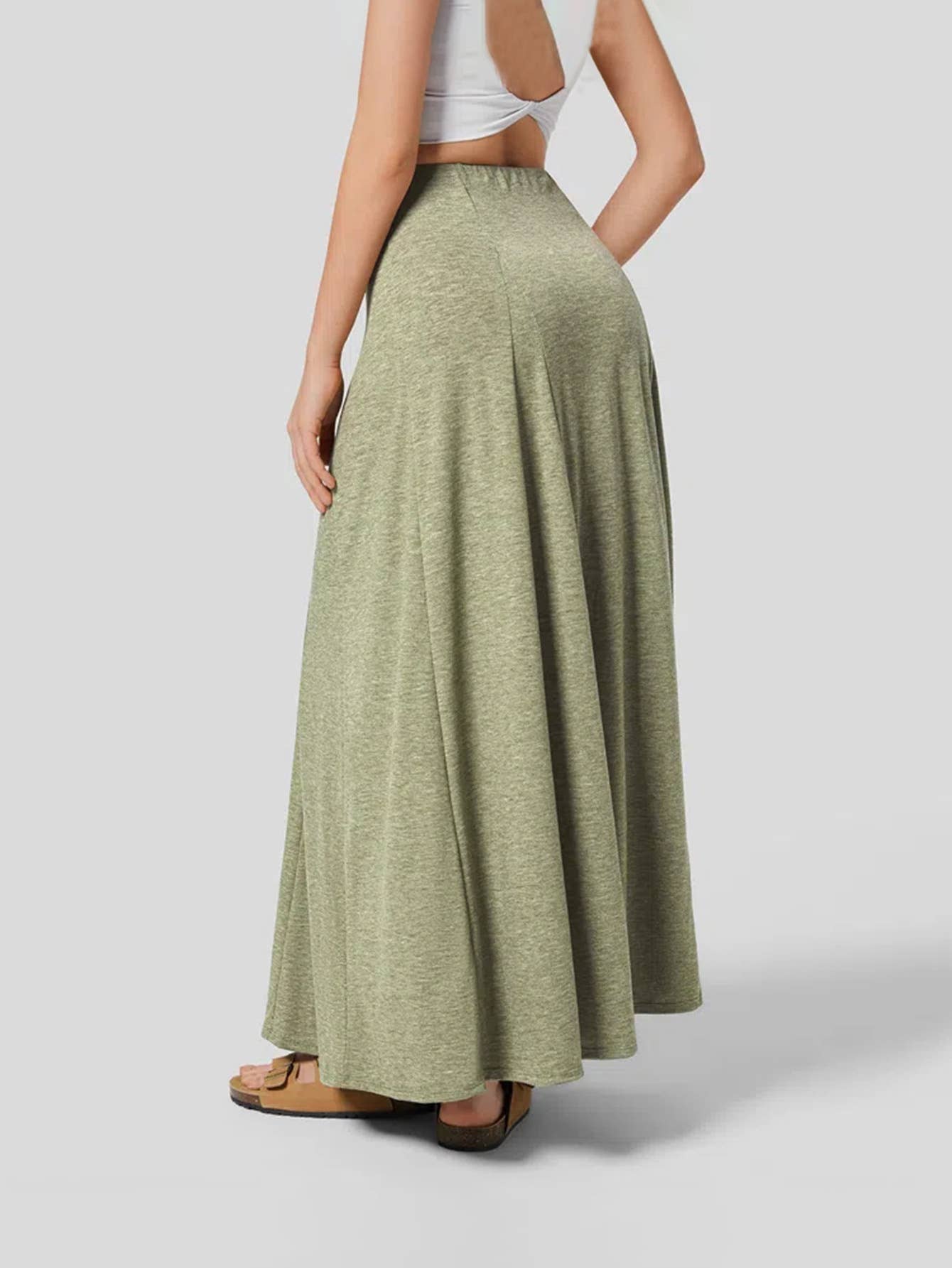 PATCHWORK HEM KNIT DROP LOOSE SKIRT