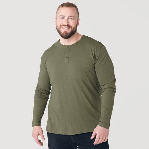 Long Sleeve Henley | Military Green