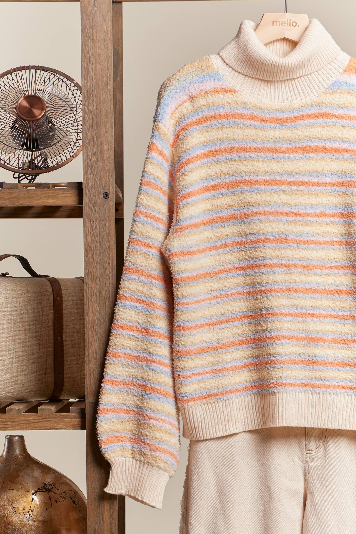 Turtle Neck Multi Striped Sweater