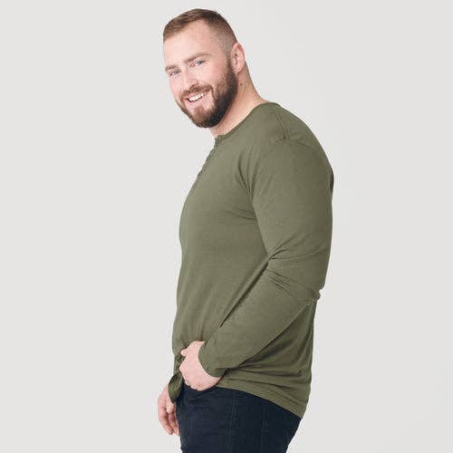 Long Sleeve Henley | Military Green