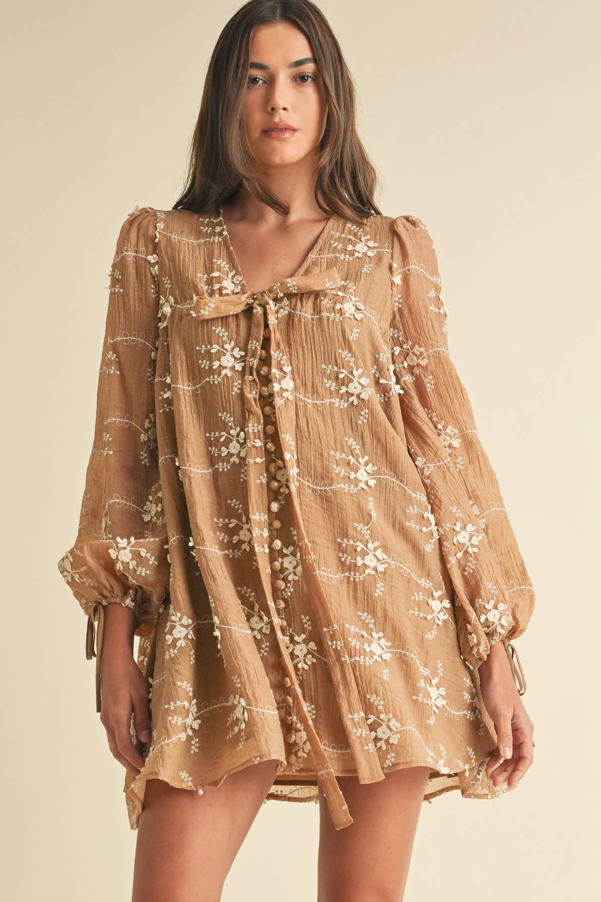 Embroidered Long Sleeve Mini Dress – Earl & Girl Boutique