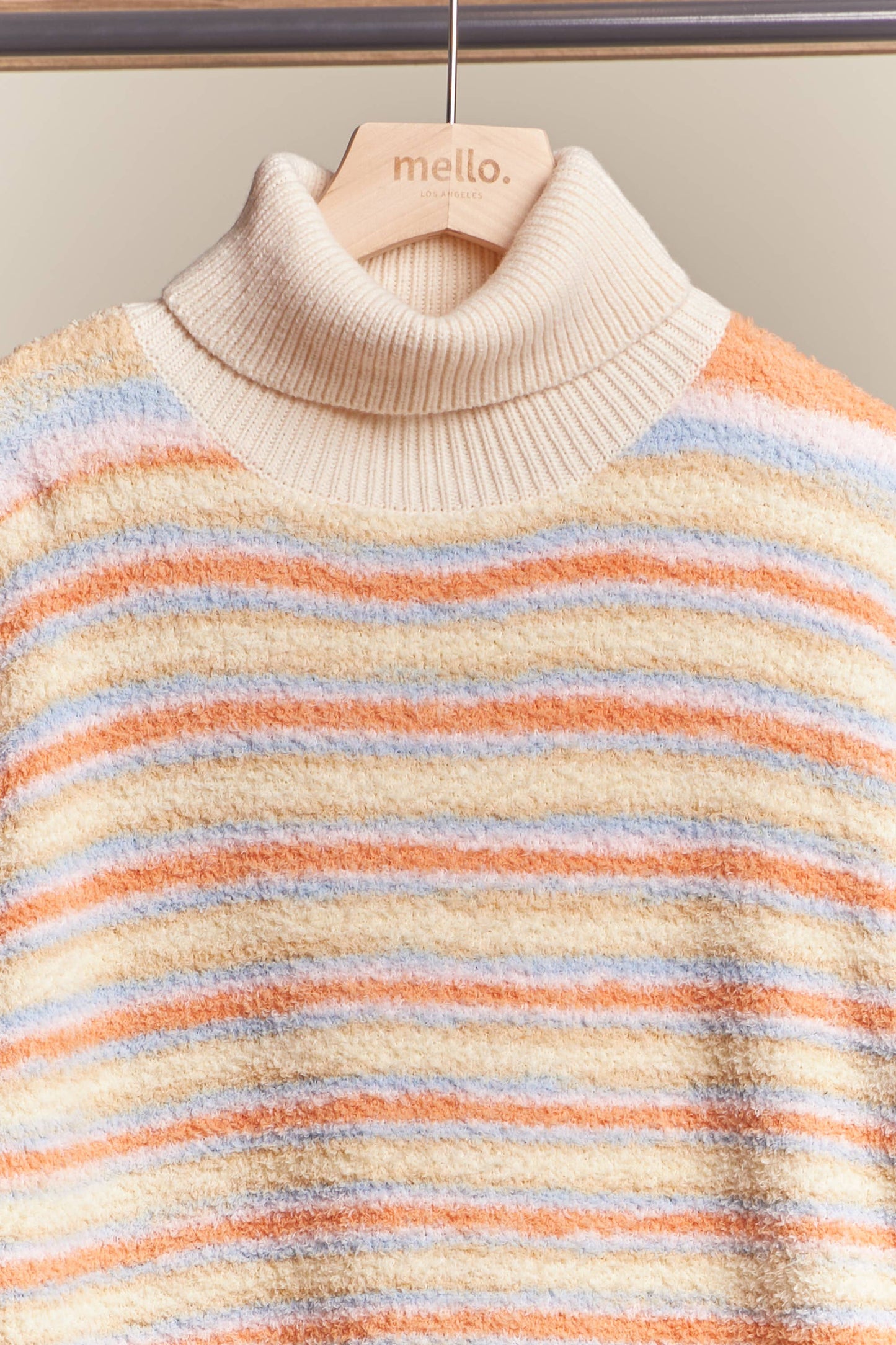 Turtle Neck Multi Striped Sweater