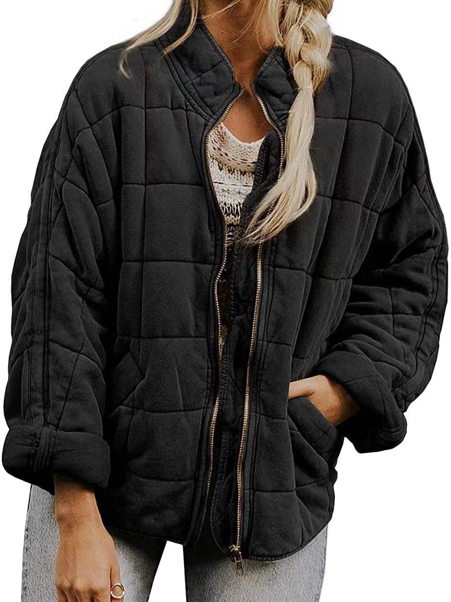 Pocket Stand Collar Puffer Jacket- 2 Colors