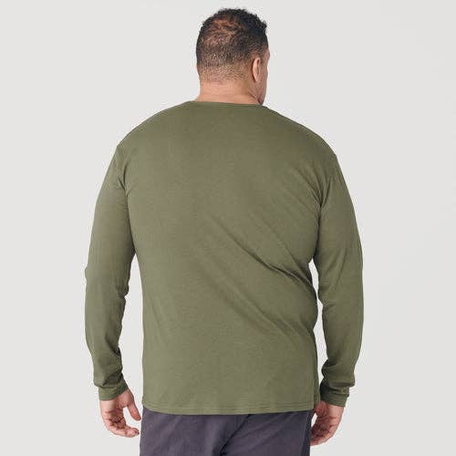 Long Sleeve Henley | Military Green