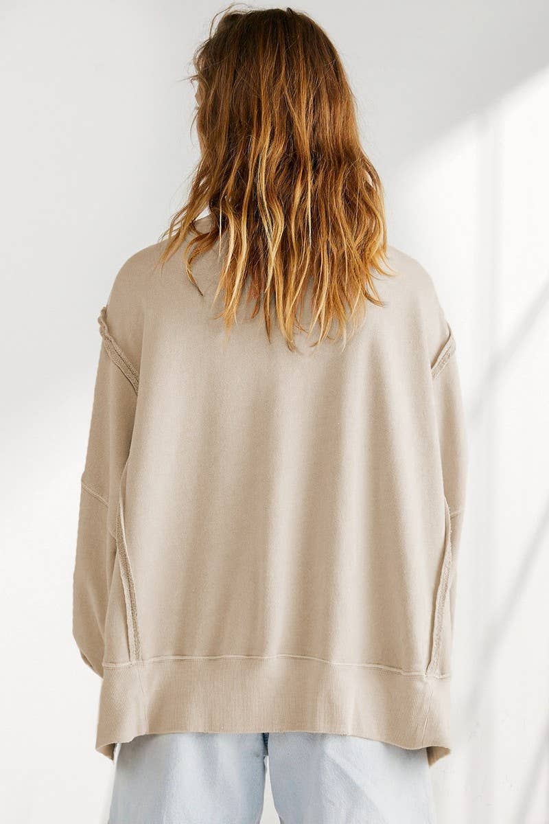WOMEN OVERSIZED LOOSE FIT LONG SLEEVE JUMPER TOP_CWTSTL0560- 2 COLORS AVAILABLE