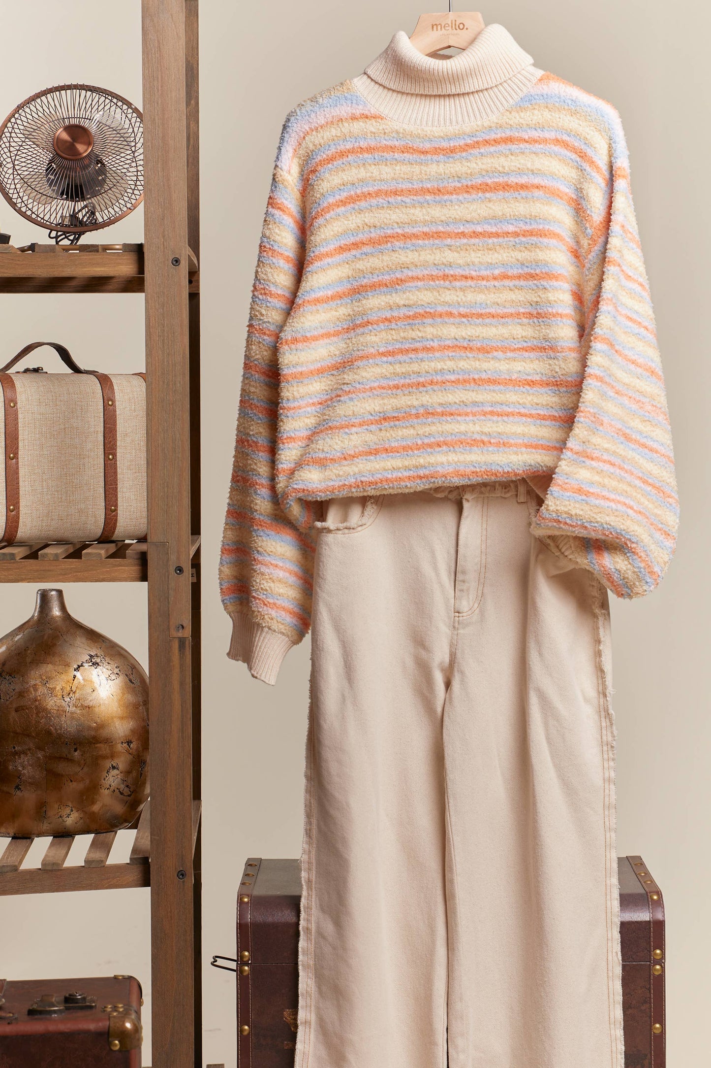 Turtle Neck Multi Striped Sweater