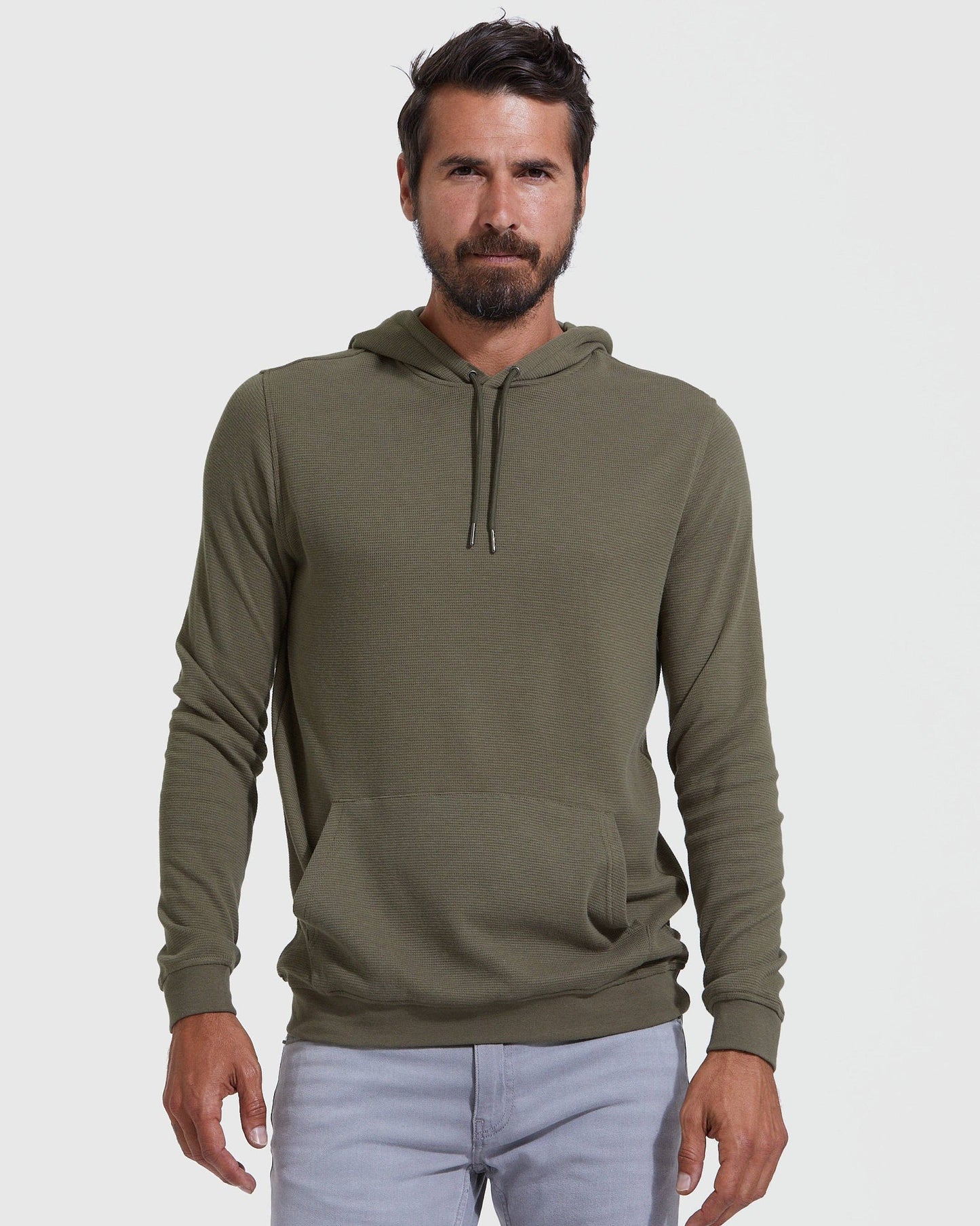 Hoodie | Waffle | Military Green
